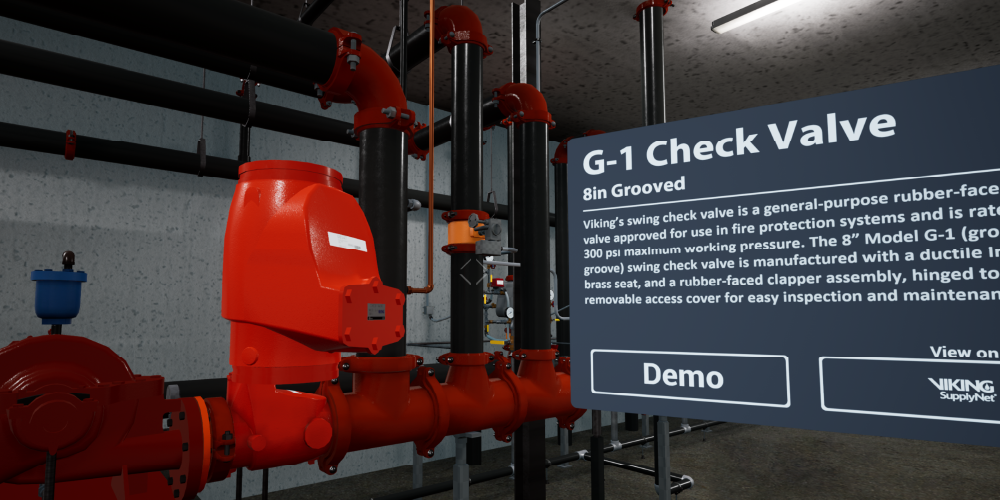 Product in Location from Virtual Viking screen capture of G-1 Check Valve